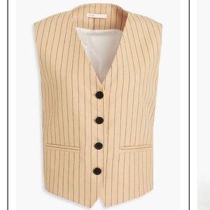 MAJE

Pinstriped Cotton And Linen-Blend Vest